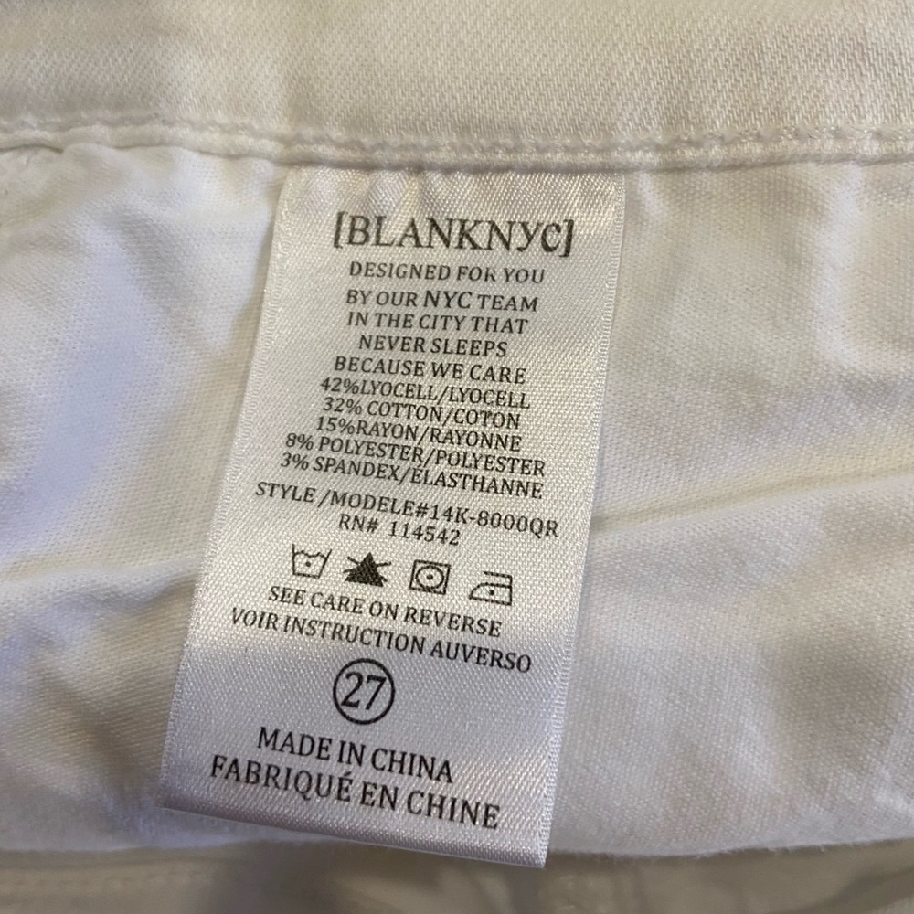 Blank NYC White Jean Shorts Sz 27 - Picture 7 of 10